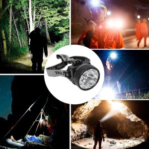 Rechargeable LongRange Headlamp with 9 LEDs for Farmers Fishing Camping Hiking Trekking and Cycling