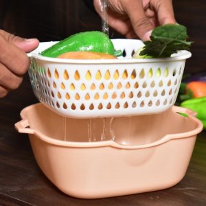 2IN1 BASKET STRAINER FOR EASY RINSING OF FRUITS VEGETABLES AND MORE