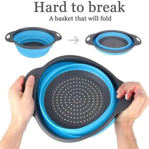 A ROUND SMALL SILICONE STRAINER FOR MULTIUSE IN KITCHEN  PERFECT FOR WASHING UTENSILS IN SINKS AND BASINS