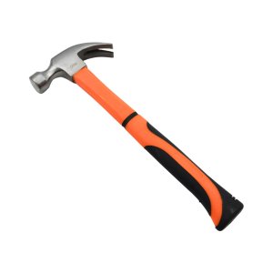 SHOCKRESISTANT CLAW HAMMER WITH FIBERGLASS HANDLE BOASTING CORROSION RESISTANCE AND RUSTPROOF QUALITIES. THIS DURABLE TOOL WEIGHS 364G AND MEASURES 28CM MAKING IT ENVIRONMENTALLY FRIENDLY.