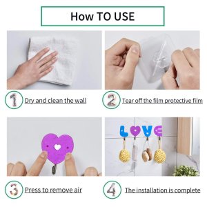 LOVE SHAPE SELF ADHESIVE HOOKS