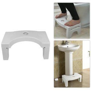 White Folding Toilet Squat Stool with Plastic NonSlip Design