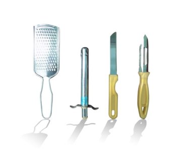 STAINLESS STEEL KITCHEN MULTITOOL SET  LIGHTER KNIFE PEELER AND GRATER