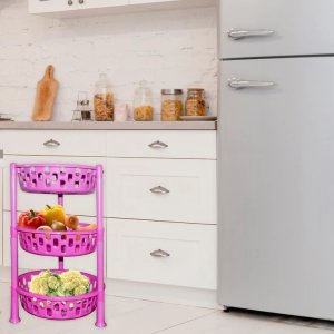 Versatile Plastic Storage Rack Organizer with Rounded Design