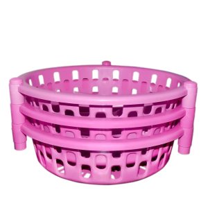Versatile Plastic Storage Rack Organizer with Rounded Design