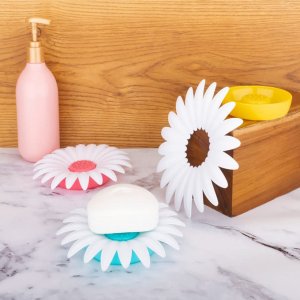 FLOWER SHAPE PORTABLE SOAP DISH HOLDER SOAP CASE