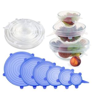 SILICONE LID SET  STRETCHABLE AND VERSATILE SILICONE COVERS FOR CONTAINERS
