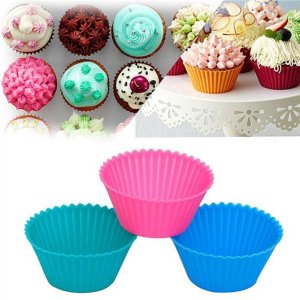 6PIECE SET OF SILICONE CUPCAKESHAPED BAKING MOLDS