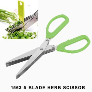 5BLADE STAINLESS STEEL HERB SCISSORS  MULTIFUNCTIONAL VEGETABLE CUTTER