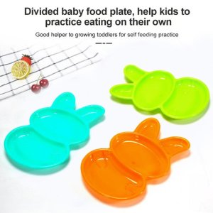 Set of 6 Multicolored RabbitShaped Dishes for Kids