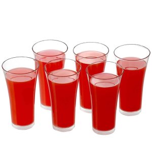 SET OF 6 TRANSPARENT GLASS DRINKING GLASSES FOR JUICE AND WATER