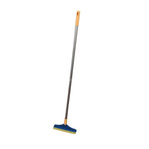 Combination Cleaning Tool: Extended Reach Floor and Surface Cleaner with 120° Triangular Rotating Brush Head and Wiper.