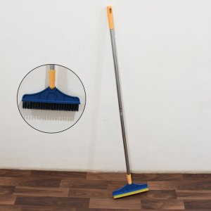 Combination Cleaning Tool: Extended Reach Floor and Surface Cleaner with 120° Triangular Rotating Brush Head and Wiper.