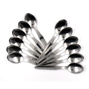 Set of 12 stainless steel medium dinner table spoons