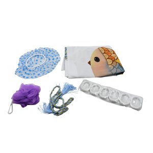 SOLID SHOWER CURTAIN SET