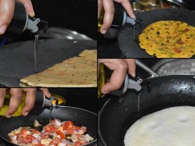 TRANSPARENT PLASTIC OIL DISPENSER BOTTLE  1LITER CAPACITY