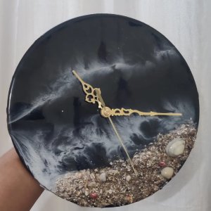 Designer Clock  Black ocean