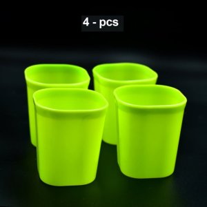 SET OF 4 PLASTIC DRINKING GLASSES FOR MILK WATER AND JUICE