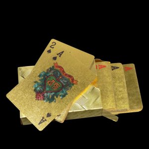 Poker Playing Cards in Stunning Gold Plating Golden Finish