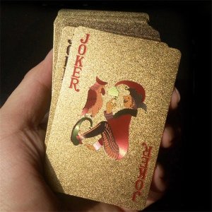 Poker Playing Cards in Stunning Gold Plating Golden Finish