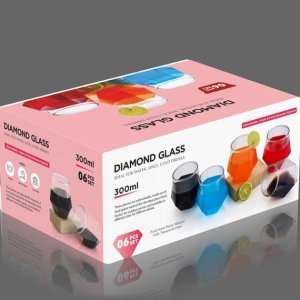 300ML SET OF 6 PREMIUM TRANSPARENT PILSNER GLASSES  CRYSTAL CLEAR PLASTIC GLASS