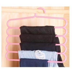 PREMIUM 5IN1 MULTIPURPOSE PLASTIC HANGER ORGANIZER FOR WARDROBE STORAGE