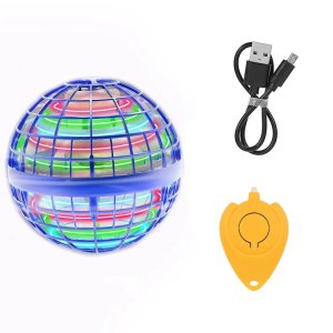 USB Rechargeable Flying Ball Toy with BuiltIn RGB Lights 360° Rotating Magic Controller  Mini Pro Spinner Blastoise