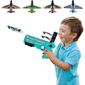 Airplane Launcher Gun Toy with Foam Glider Planes  Ultimate Outdoor Adventure for Kids!