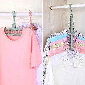 PLASTIC HANGER WITH HOOKS FOR INDOOR WARDROBE  CLOTHES ORGANIZATION