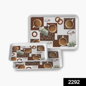 SERVING TRAY SET  PACK OF 3 SMALL MEDIUM LARGE IN MULTICOLOUR