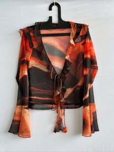 Jupiter sheer ruffle top