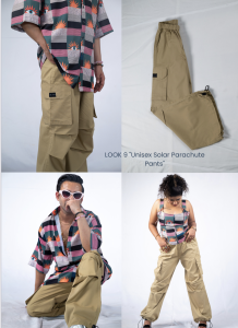solar beige parachute pants