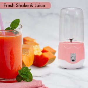 MULTICOLOR MINI HANDHELD BLENDER WITH 4 BLADES  PORTABLE BLENDER CUP FOR FRUIT SHAKES AND SMOOTHIES
