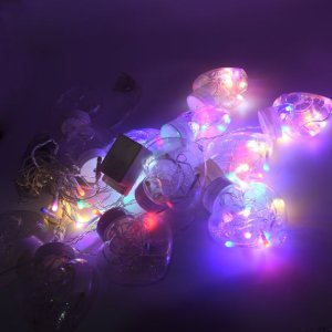 MULTICOLOR 8FOOT STRING LIGHTS  12 WISH HEART BALL LED LIGHTS WITH COLOR BOX FOR HOME DECORATION DIWALI & WEDDING