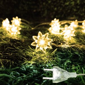 14 LED DOUBLE LOTUS FLOWER FAIRY STRING LIGHTS  10 FEET LED LIGHTS FOR CHRISTMAS HOME DECORATION DIWALI WEDDING