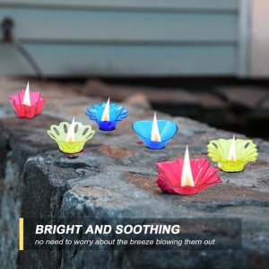 12 PCS MULTICOLORED PLASTIC CANDLE CUP/DIYA WITH VARIOUS SHAPES FOR WEDDINGS CHRISTMAS DIWALI AND PARTIES.