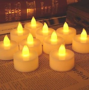 SET OF 12 WHITE BATTERY OPERATED LED TEALIGHT CANDLES FOR PARTIES WEDDINGS BIRTHDAYS AND GIFTS