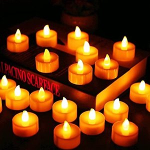 SET OF 24 WHITE LED TEA LIGHT CANDLES FOR FESTIVE DECOR  CELEBRATION ILLUMINATION FOR CHRISTMAS MARRIAGE DIWALI.