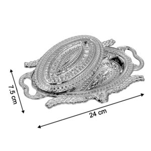 Peacock dry fruit tray plastic silver finish
