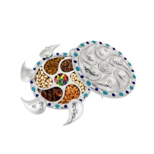 Multipurpose rotating tray of 7 compartment storage box