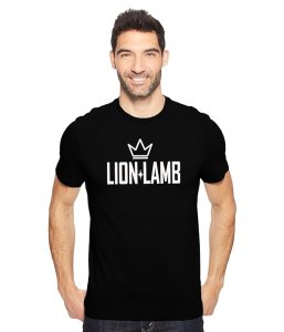 Lion Lamb Gospel Round Neck Cotton T-Shirt for Men & Women Unisex T Shirt Black