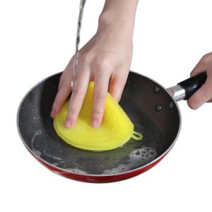 Silicone dish scrubber mildew free non stick heat resistant