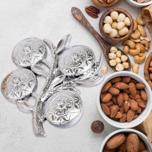 Tree shape 4 compartment mukhwas dani serving tray