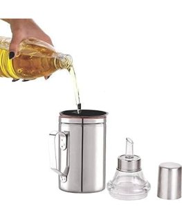 Stainless Steel Oil  Dispenser with Handle -net Quantity :1000ml-1 Litre