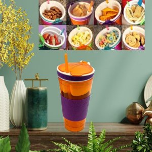 Snack & drink snackeez cup 2 in 1  1pc travel container