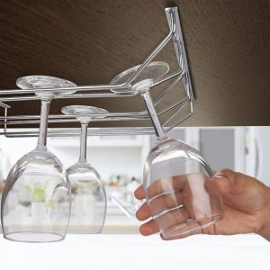 Stainless Steel Wine Upside Down Glass Holder Rack for Baar & Mutiuse Rack