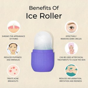 Beauty ice roller for face massager & eye purple