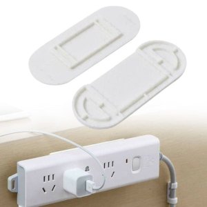 Self adhesive wall mount plug & socket organizer