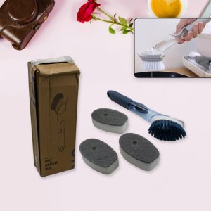 Mix color dish scrubber with soap dispenser and brush set