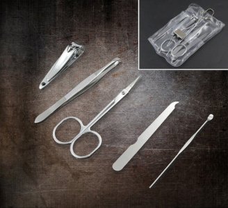 Professional nail clippers kit 5 piece stainless steel set